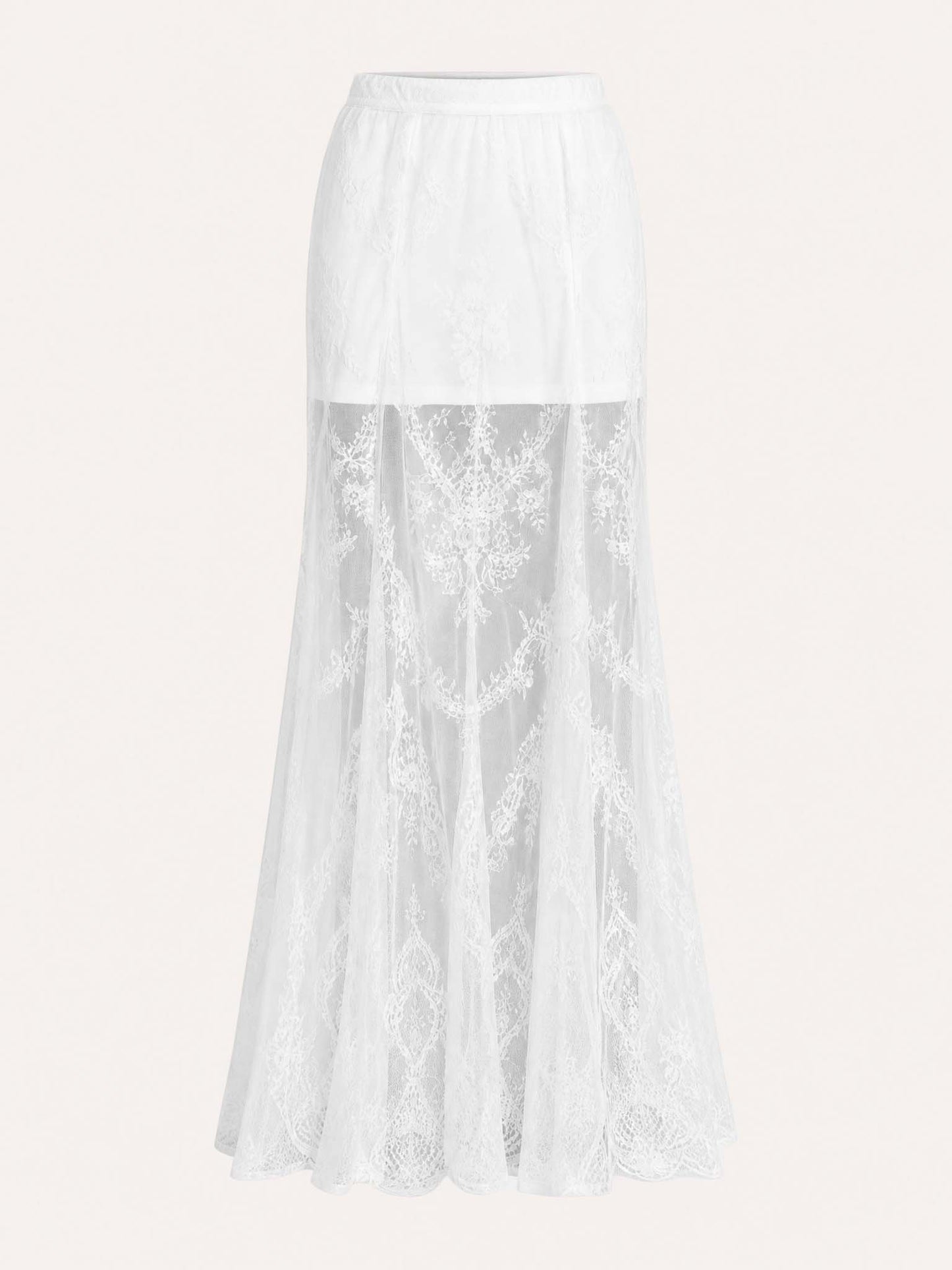Elegant White Lace Two-Piece Set