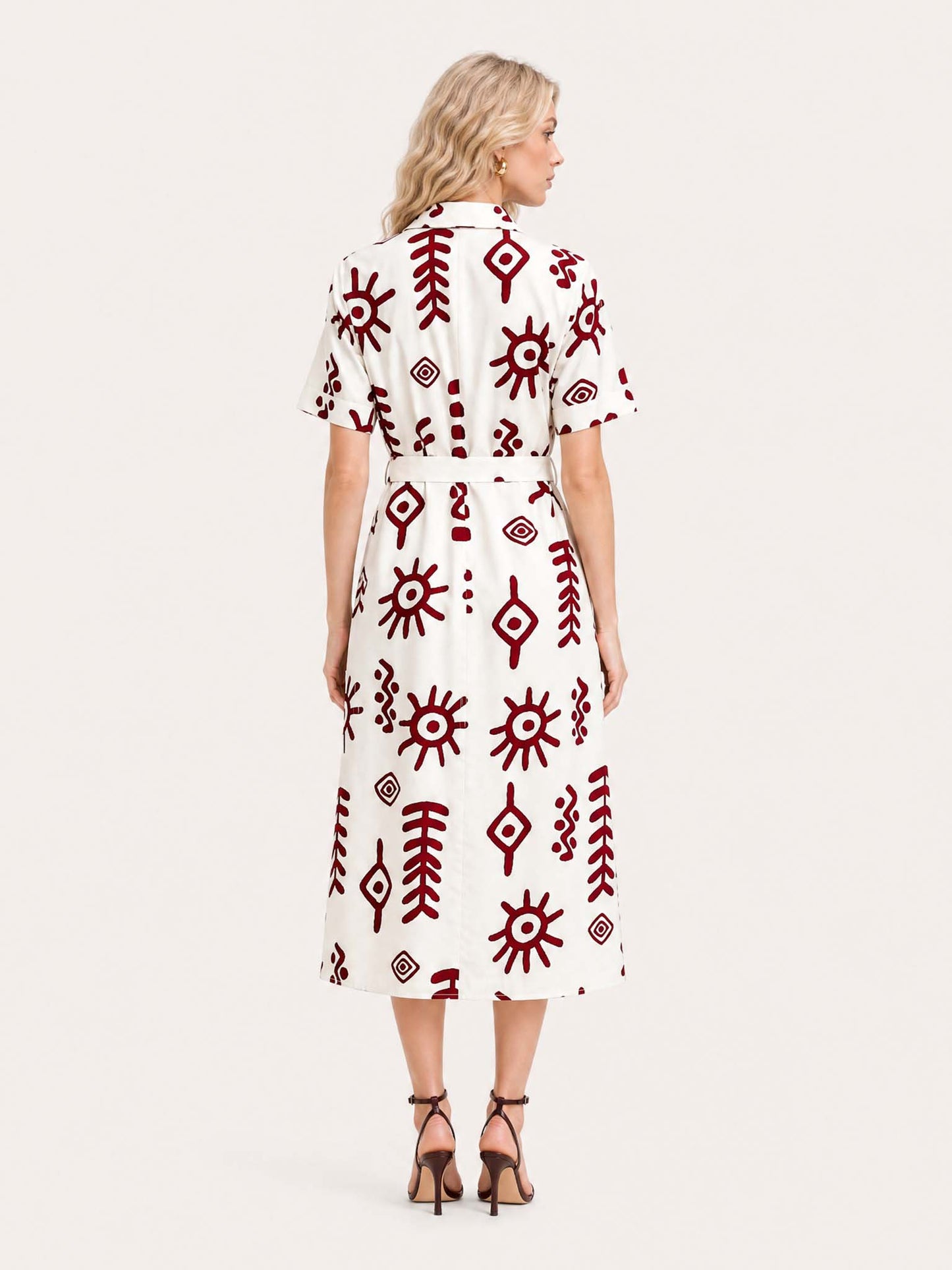 Geometric Print Shirt Dress