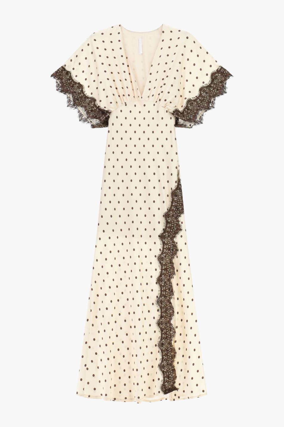 Monsseas Vintage Polka Dot Lace Maxi Dress
