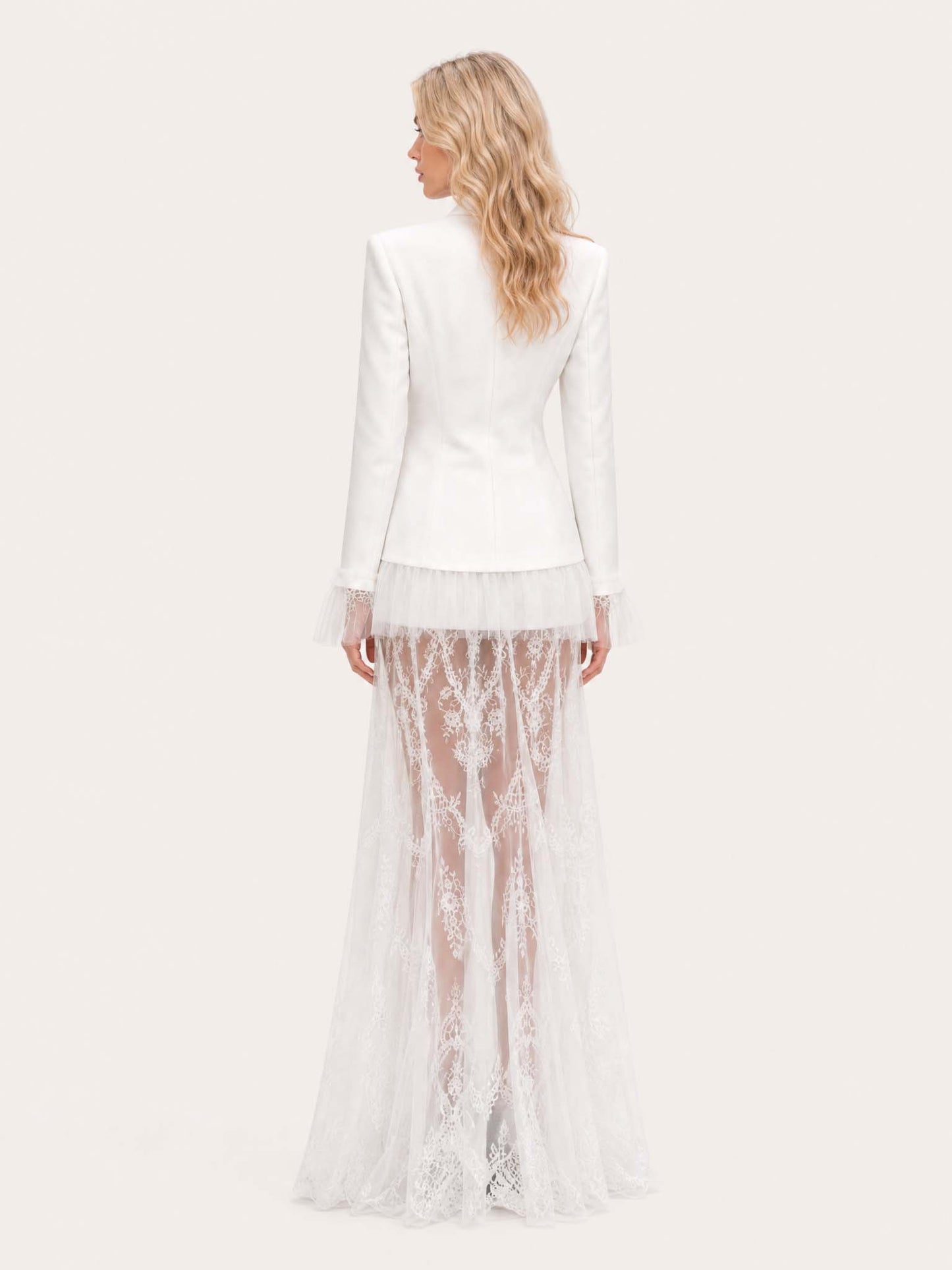 Elegant White Lace Two-Piece Set