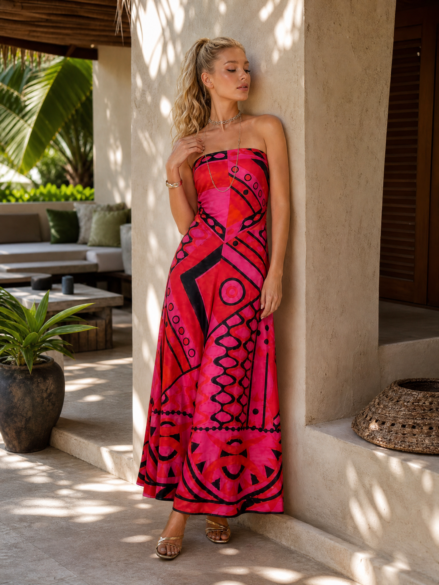 Pink Mirage Printed Two-Piece Set