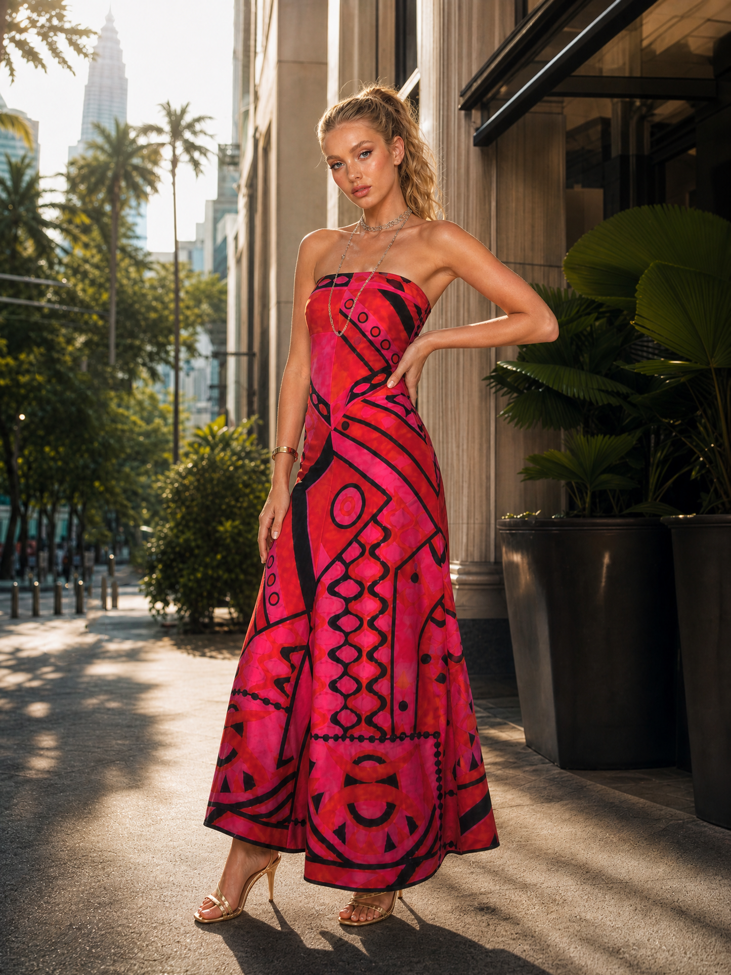 Pink Mirage Printed Two-Piece Set