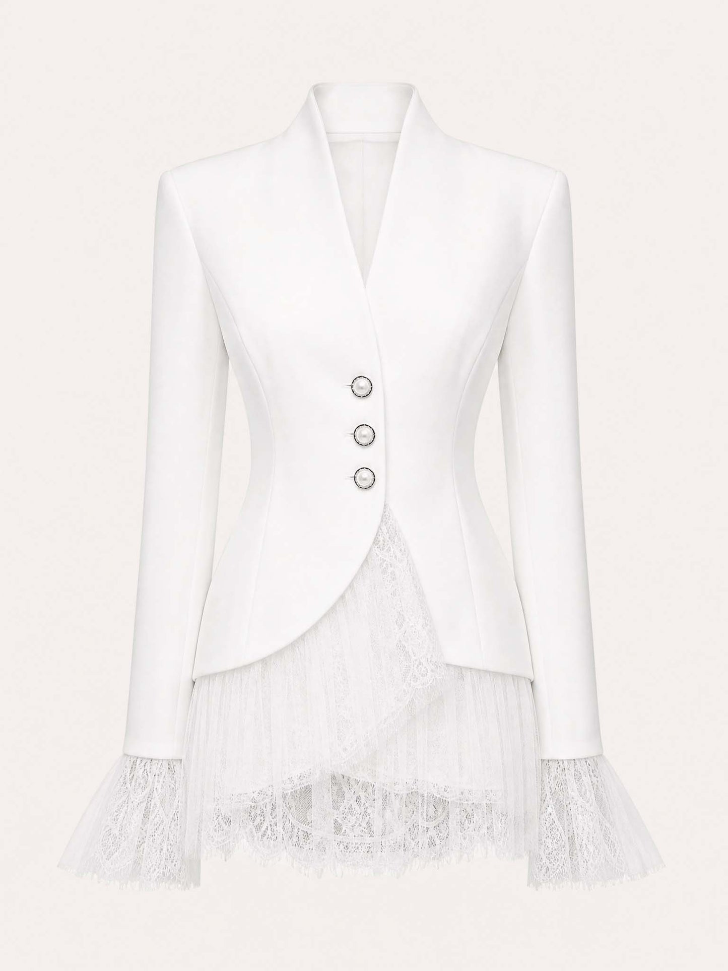 Elegant White Lace Two-Piece Set