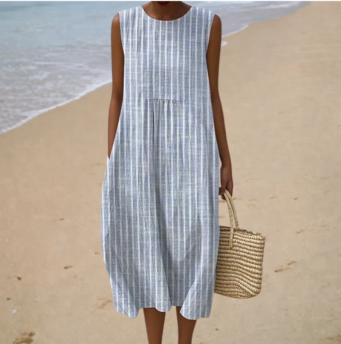 Vestido Midi de Rayas