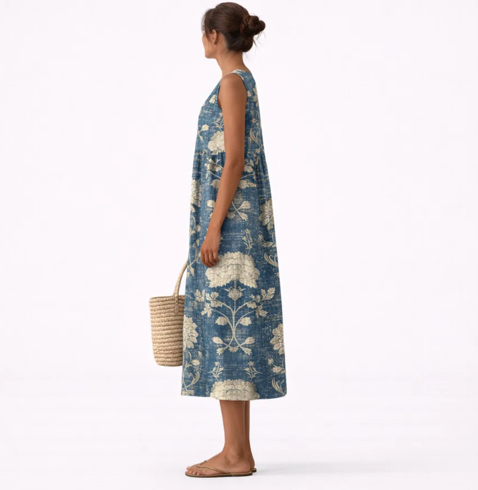 Vestido midi Blue Sea