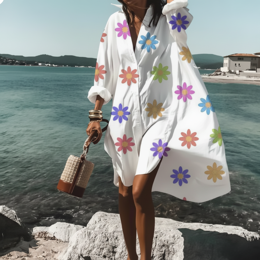 Kaftán de playa ‘Isla Flower’