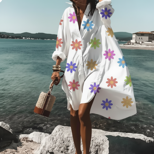 Kaftán de playa ‘Isla Flower’