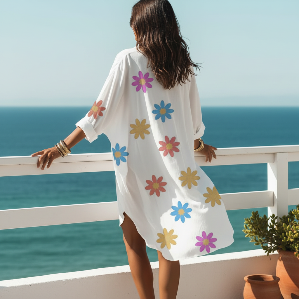 Kaftán de playa ‘Isla Flower’