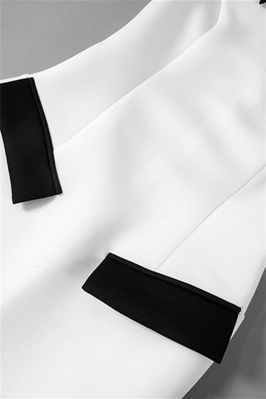 Adela Cap Sleeve Contrast Polyester Mini Vestido