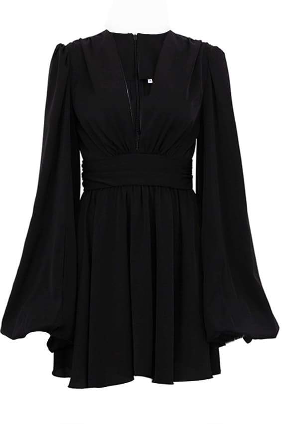 Amelia Deep V Cuello Mini Vestido