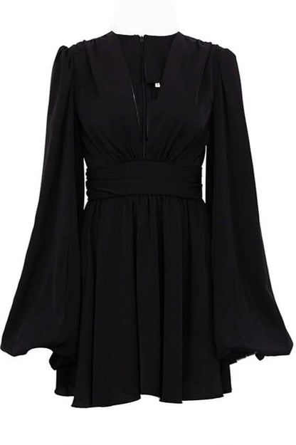 Amelia Deep V Cuello Mini Vestido