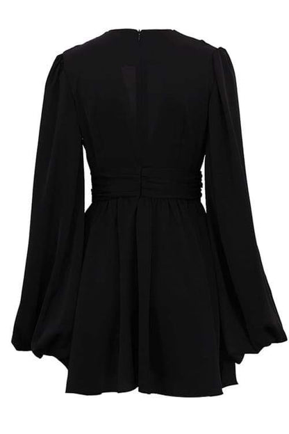 Amelia Deep V Cuello Mini Vestido