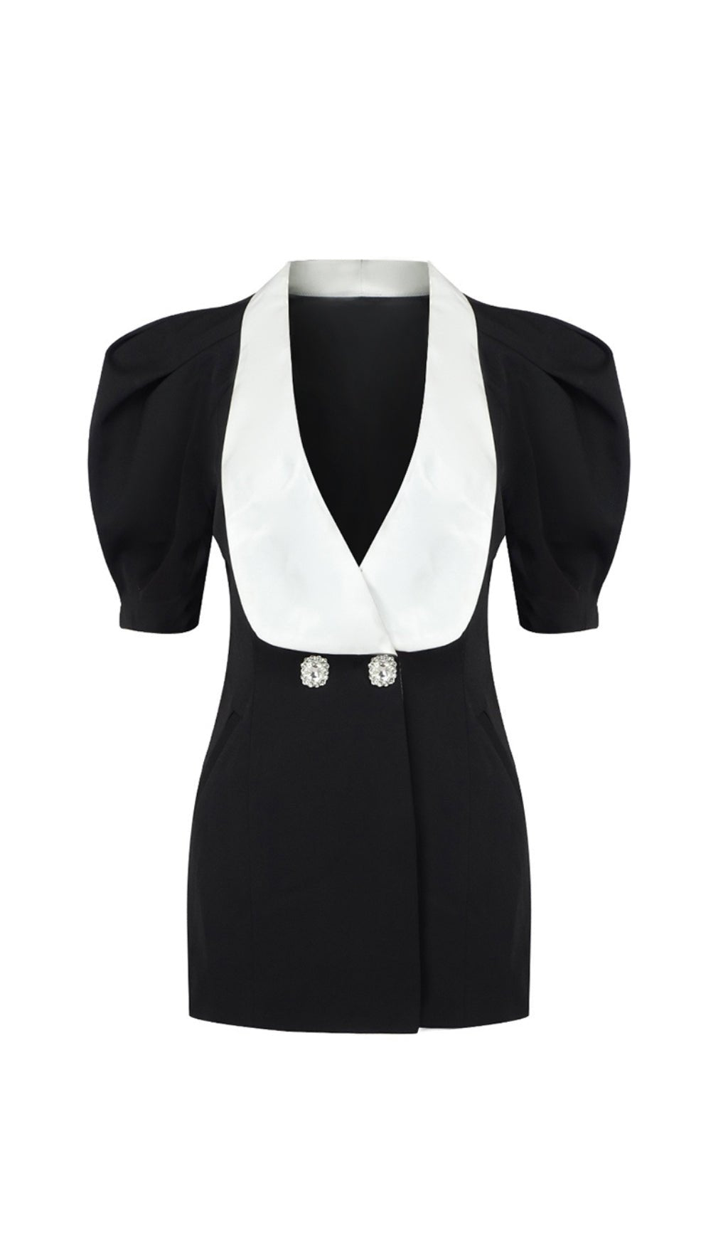 Cuello en V Mini Vestido