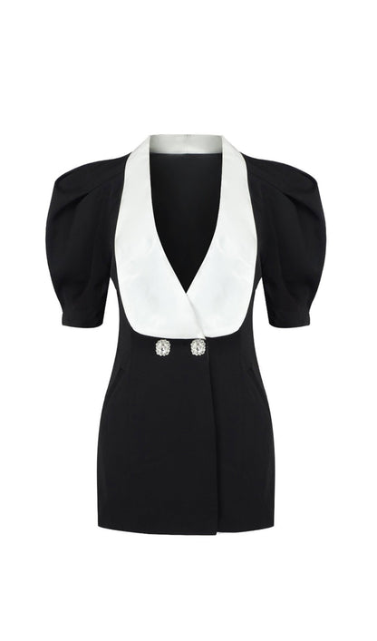 Cuello en V Mini Vestido