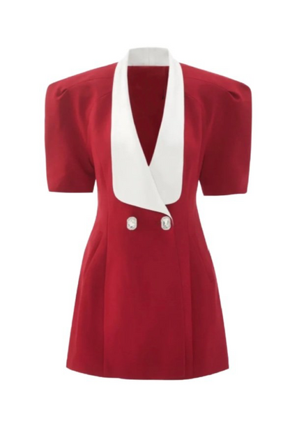 Cuello en V Mini Vestido