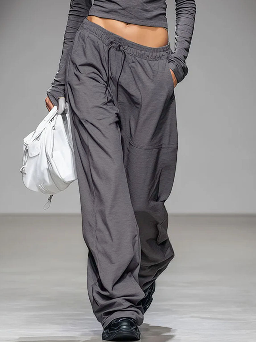 Conjunto de camiseta informal de manga larga y pantalones anchos