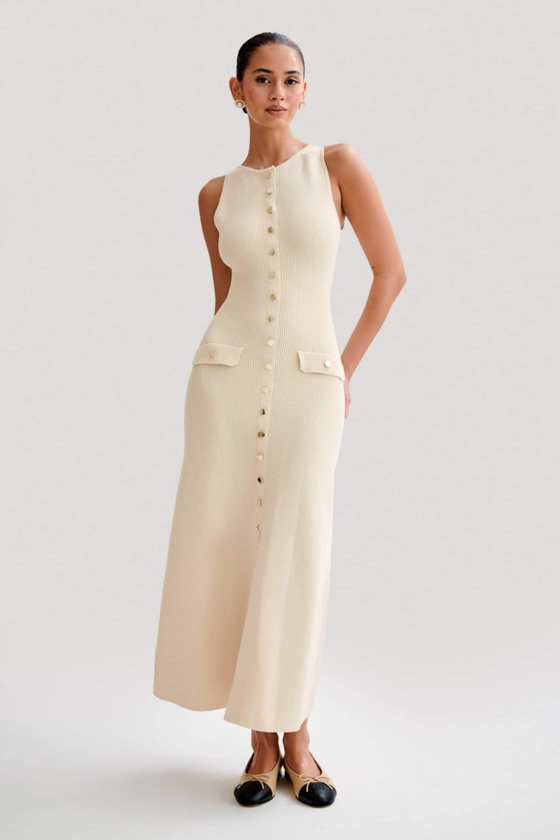 Claire Knit Sleeveless Maxi Vestido
