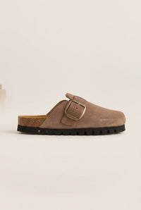 Zapatos cómodos tipo zueco - Ante marrón
