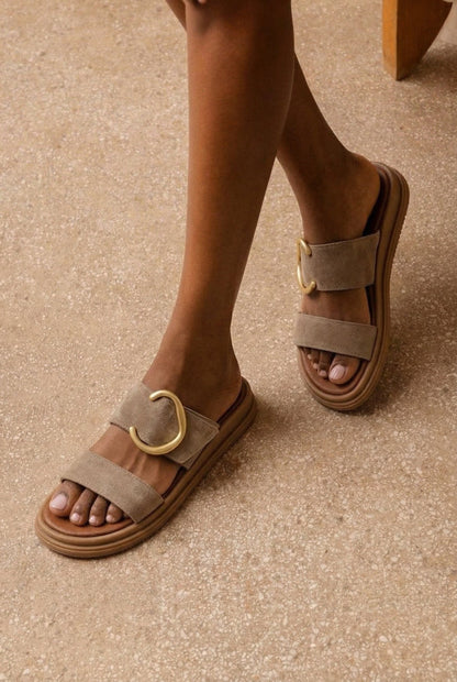 Sandalias de ante - Taupe