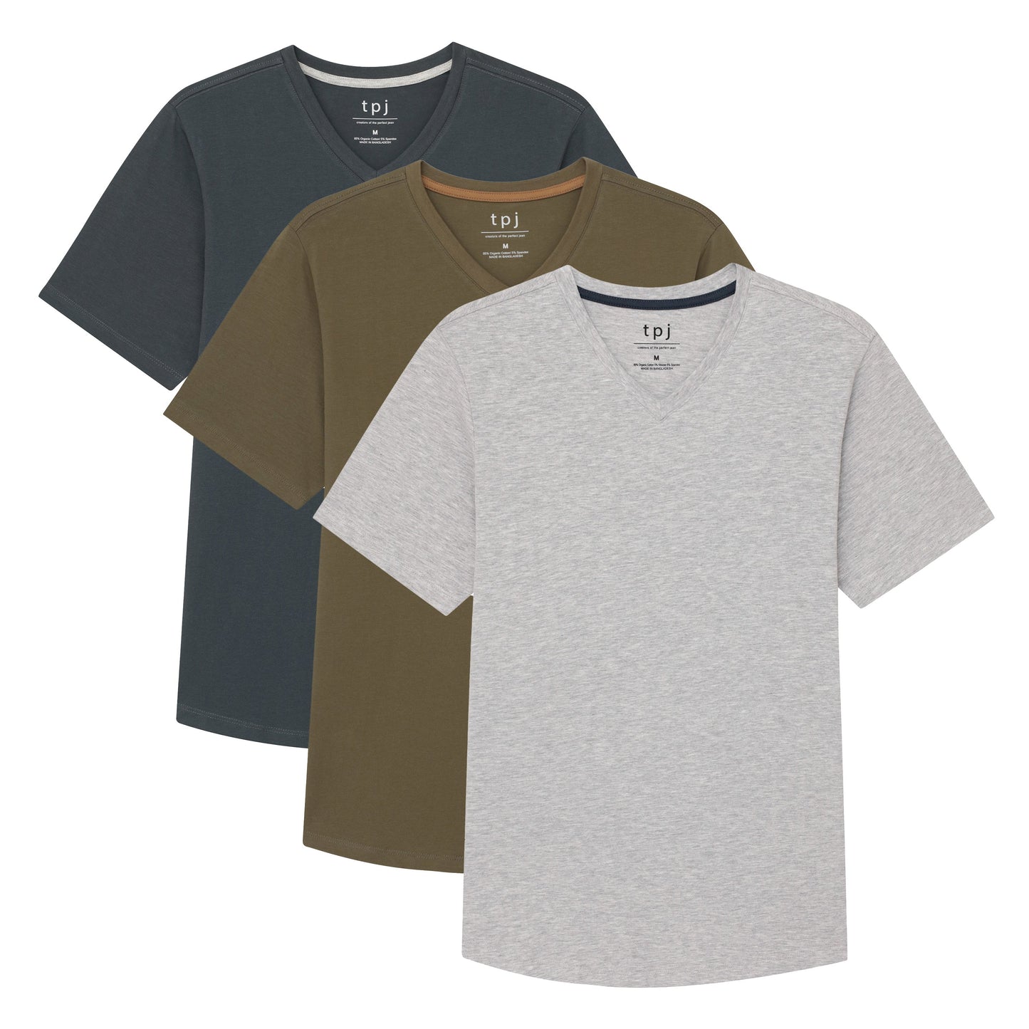 Organic Slim Fit V-Neck 3 Pack