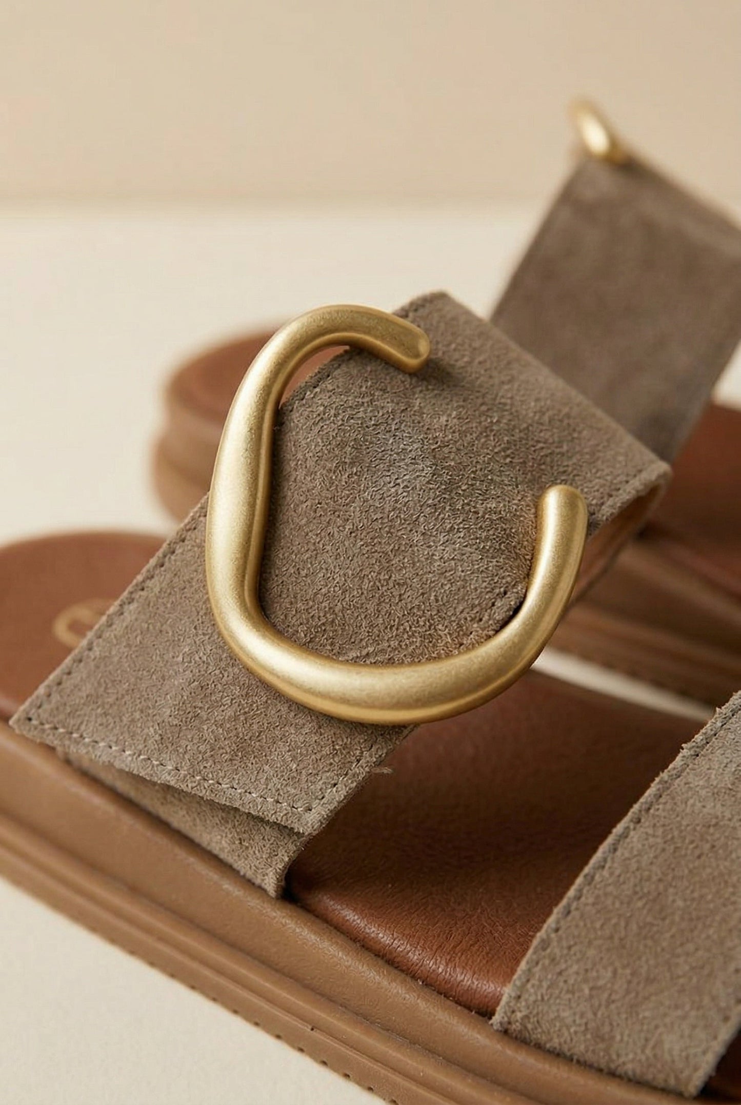 Sandalias de ante - Taupe