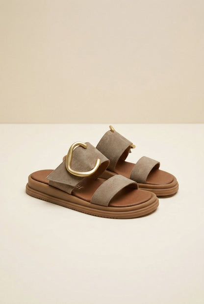 Sandalias de ante - Taupe
