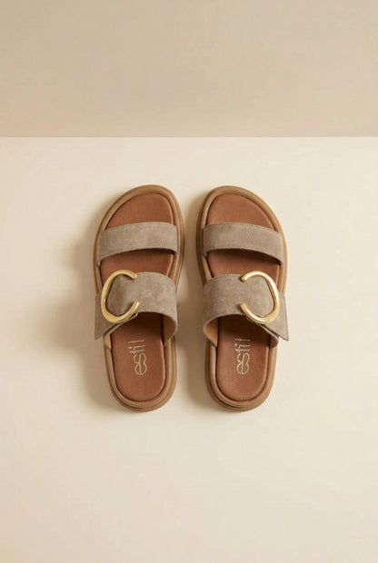 Sandalias de ante - Taupe