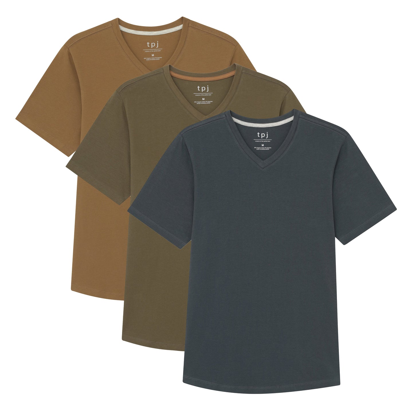 Organic Slim Fit V-Neck 3 Pack